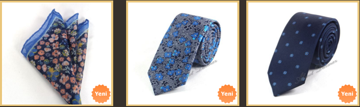 cicek-desenli-mavi-ince-kravatlar